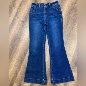 Rock‎ & roll denim women’s jeans size 29 x 32 darker wash high rise, bootcut.